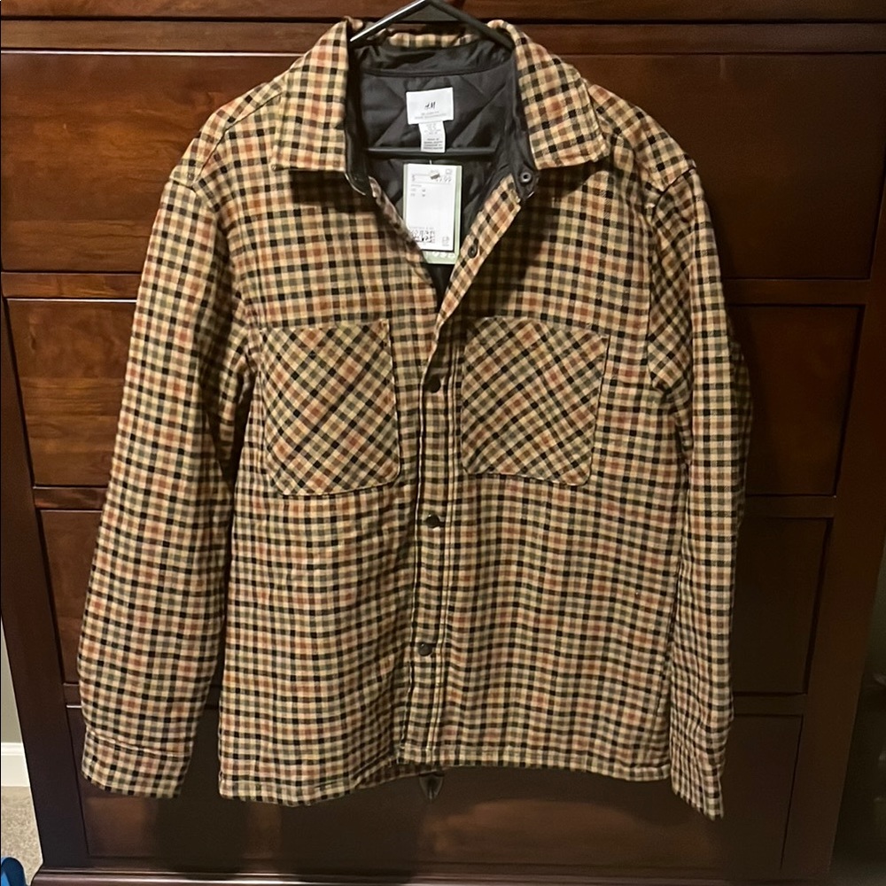 HM Brown and Black Lightweight Shirt Jacket